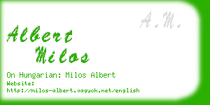 albert milos business card